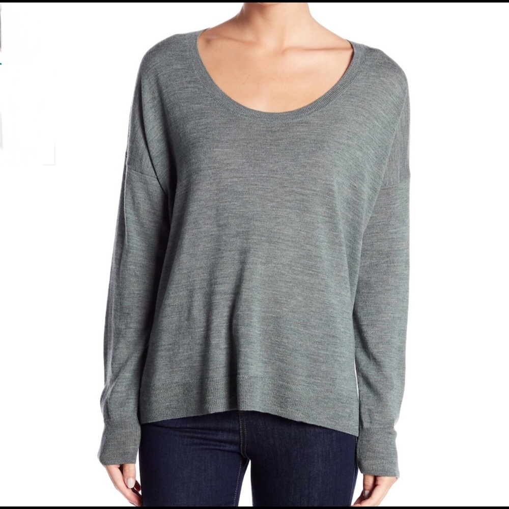 NWT Madewell Southstar Heather Spruce Lightweight Merino Pullover Sweater